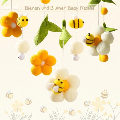 Mobile Bébé Panda En Bois Et Feutrine - Hochet Suspendu Lit / Poussette - Carillon Doux Pour Nouveau-né Garçon Fille