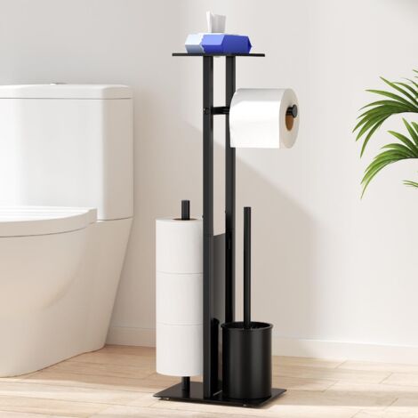 BVL Porte Papier Toilette Avec Brosse WC Brossé, Porte Rouleau Papier - 6