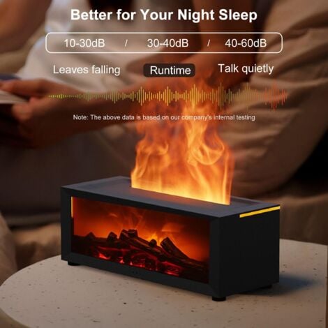 Humidificateur De Flamme De Cheminée Avec Lumière LED 7 Couleurs