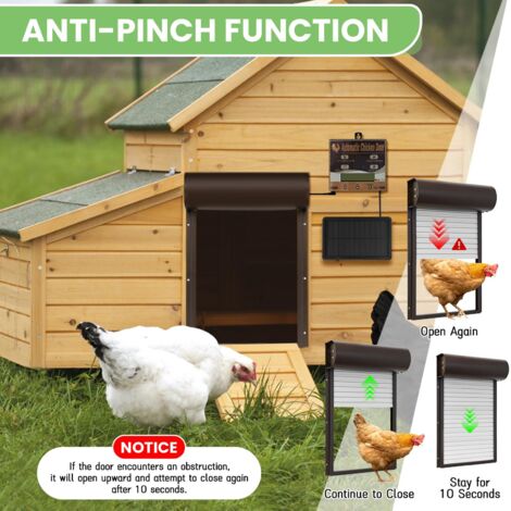 XPJBKC Porte Poulailler Automatique Solaire, Aluminium Renforcé pour Poules, avec Minuterie, Capteur de Lumière, Télécommande, Étanche IP45, Anti-Pincement Intelligent Porte Poulailler Automatique XPJBKC Porte Poulailler Automatique Solaire, Aluminium Renforcé pour Poules, avec Minuterie, Capteur de Lumière, Télécommande, Étanche IP45, Anti-Pincement Intelligent Porte Poulailler Automatique