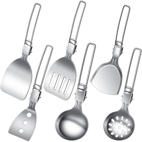 Ensemble De Cuisine Camping 8 Pièces - Inoxydable, Pliable - Ustensiles De Voyage