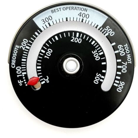 Thermomètre Magnétique Pour Poêle à Bois - 0-500°C - Noir - Réutilisable