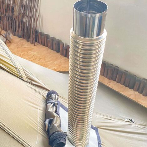 Tuyau De Cheminée Inox Pour Poêle De Tente - Neuf - Avec Contrôle D'air