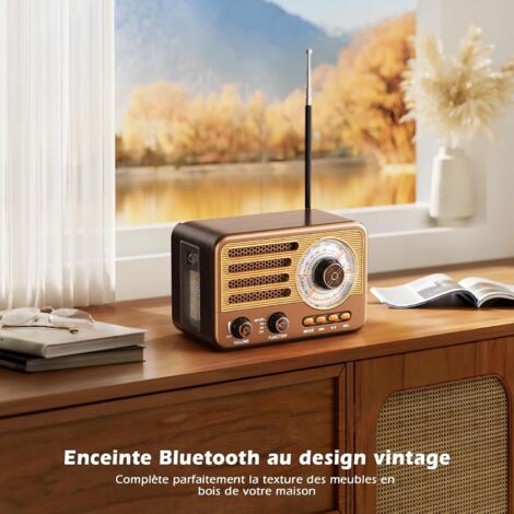 Retro Vintage Portable AM/FM/SW All-Band Transistor Radio Rechargeable Battery Powered Micro Sd Tf Usb Aux Wireless Speaker Home Outdoor Use - View #12