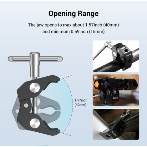 Lot De 2 Super Clamp Mini Pour Caméra - Pince Magique Avec Rotule 1/4" & 3/8" - Support Polyvalent LED, Micro, Moniteur