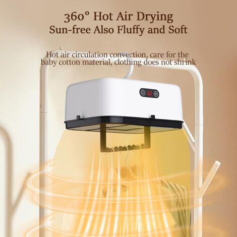Uten Sèche-Linge électrique, 1500 W Amovible, Portable avec étui de Rangement, minuterie et télécommande, idéal pour Les Voyages d'affaires, Les Appartements, Les hôtels et Les campings
