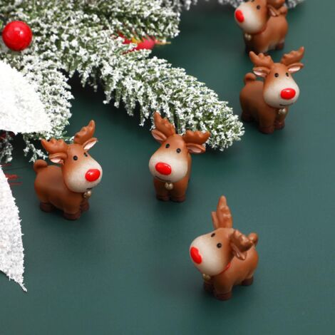 Lot De 210 Mini Figurines De Noël En Résine – 7 Styles (sapin, Bonhomme De Neige, étoile…) Pour DIY Et Maison De Poupée