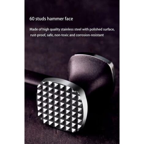 GWHOLE Attendrisseur Viande Acier Inoxydable - Marteau Double Face Steak & Côtelettes