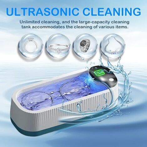 Acheter Machine De Nettoyage à Ultrasons Portable, Nettoyeur De Bagues Et De Lunettes, Bijoux Ménagers, Lunettes, Montres, Accessoire De Lavage