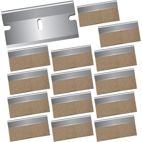 20 Pièces Grattoir Plaque Vitrocéramique,Grattoir Vitre,Grattoir Vitrocéramique,Racloir,Racloir Vitrocéramique,Métal Lames Rechange Pour Grattoir,Avec étui en Cuir,40 20 mm