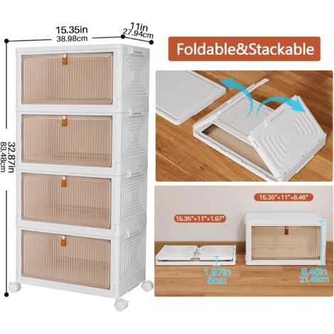 Organiseur salle de bain empilable - boîte de rangement plastique avec