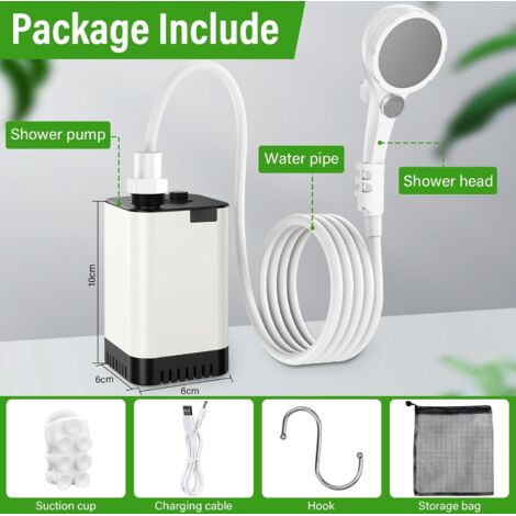 Douche Portable Camping Spopal 10000mAh - Seau Pliable 20L, Écran LED, 4 Modes