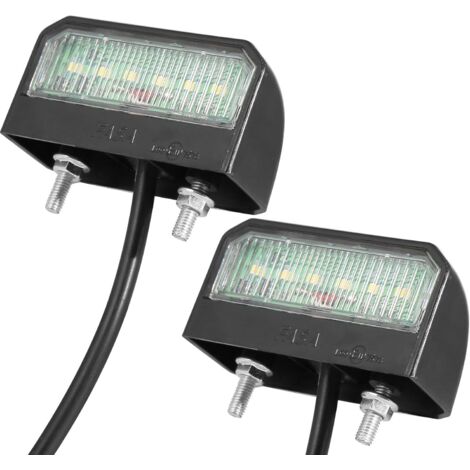 Éclairage plaque immatriculation LED blanche froide 12V/24V – Étanche IP67 – 6 puces LED pour visibilité optimale – Compatible remorque et voiture