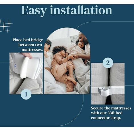 Pont De Lit FeelAtHome 25,5 Cm – Connecteur Pour Matelas (lits Jumeaux) – Kit Avec Lattes – Blanc