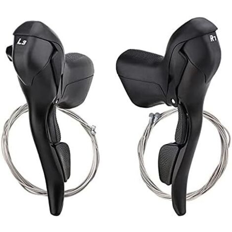 Manettes de changement de vitesse vélo 2x7/8/9/10 vitesses – Levier double commande pour guidon – Poignée en aluminium antidérapante