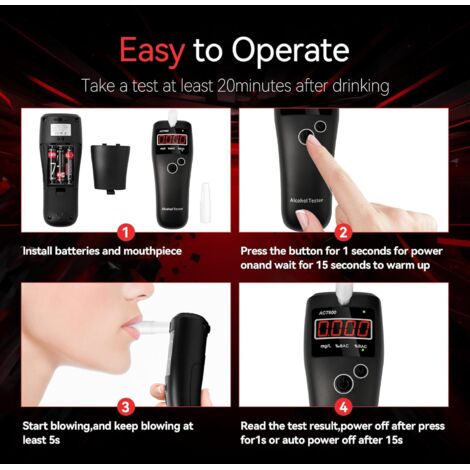 Éthylotest Électronique Homologué NF - Alcootest Portable Avec Écran LCD, Alarme Vocale Et Diffusion Sonore