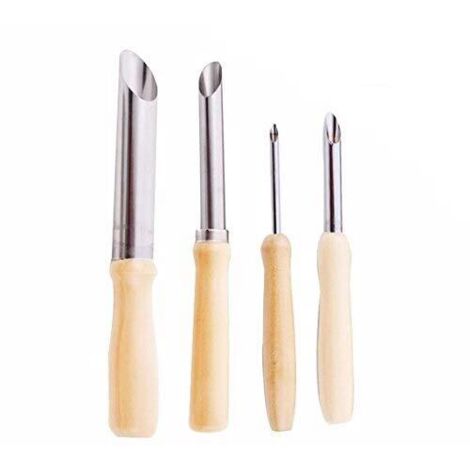 Nazalus-Vente Outils Perforatrice Demi Ronde pour Poterie Céramique Modelage Sculpture Gravure Argile Ciseaux Couteau, Acier Inoxydable, Lot de 4