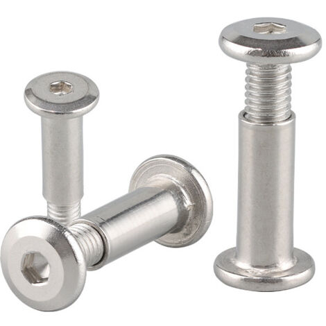 Lot de 20 vis relieuses avec écrous douille tête plate – Acier M3 pour fixation métal et bois – Vissage rapide en série – 8mm sous tête
