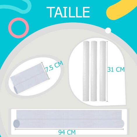 Boudin De Porte Coupe-Froid 94 Cm Réglable - Bloque Air Froid Et Bruit, Intérieur/Extérieur, Blanc