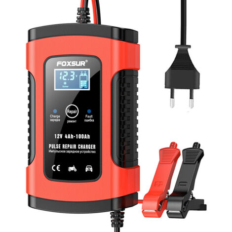 Chargeur de batterie intelligent 12V 5A  Protection contre surcharge et  courts-circuits  cran numrique pour tat de charge