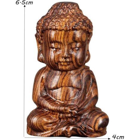En Bois sculpté à la Main Assis méditation Statue Main Assis méditation