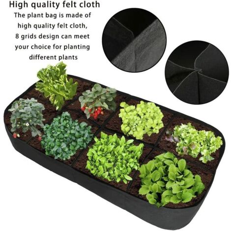 Yarnow Lot De 2 Pots De Fleurs Carrés En Tissu Surélevés Taille S - Plantation Légumes Et Fleurs