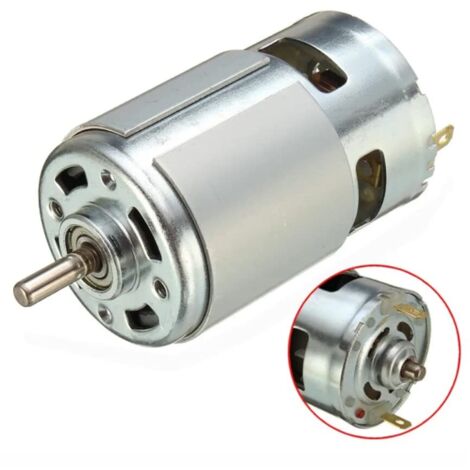 Moteur électrique RS775 DC 12V – Vitesse max 9000 tr/min – Couple élevé pour applications intensives – Faible bruit – Double roulement à billes