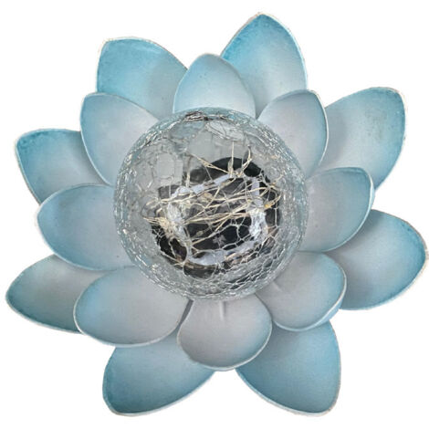 Lampe Solaire Fleur de Lotus,Décoration Solaire Craquelé Ambre Lampe,D'extérieur Lotus étanche en Lampe,Lampes Décoratives Pour Jardin, Clôture, Pelouse Chemin