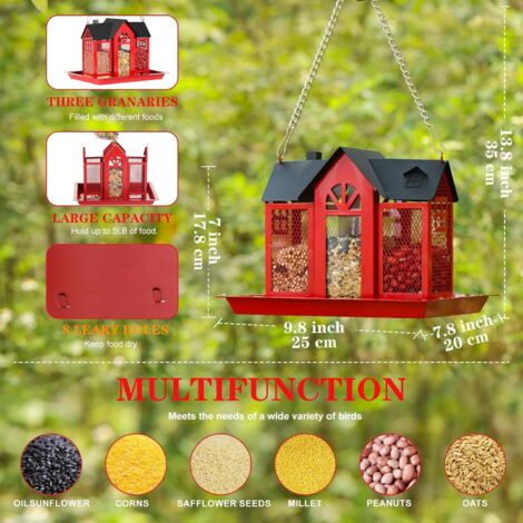 Plateau Mangeoire Sol En Métal Pour Oiseaux & Écureuils – Assiette De Nourriture Jardin Robuste