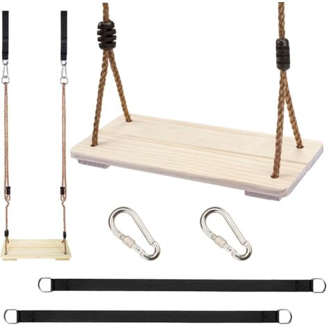Siège De Balançoire En Bois – Corde Réglable De 110 à 180 Cm, Charge Max 150 Kg, Pour Adulte Et Enfant