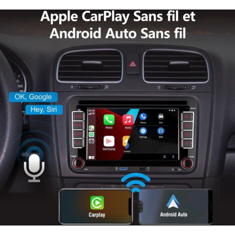 Autoradio 1 DIN 10.1" Tactile Détachable CarPlay & Android Auto – Bluetooth 5.0, FM, Caméra Recul, Mirror Link, SWC – Écran 1080P HD