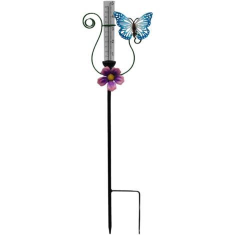 Pluviomètre extérieur en fer forgé, jardin patio décoratif plug - in, jardin herbe ornement pluviomètre