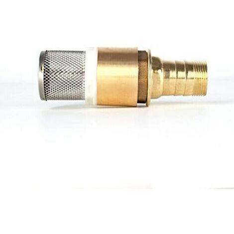 GZhaizhuan 2 Pcs Clapet Anti Retour avec Filtre 1/2 Vanne de Pied en Laiton pour Pompe a Eau, Tuyau Arrosage Etc, avec Raccord de Tuyau, Collier de Serrage et Ruban Adhésif Brut