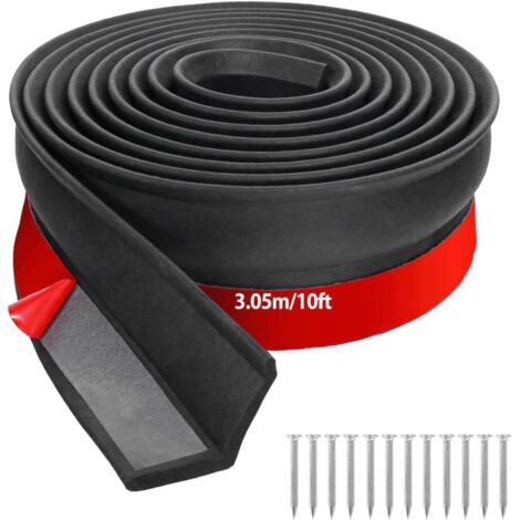 Joint de porte de garage en caoutchouc EPDM – Étanchéité thermique – Installation facile avec clous – Résistant aux températures extrêmes