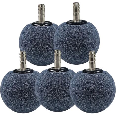 Bulleur Aquarium, 5 PCS 50mm Noir Bulleur Aquarium Silencieux, Diffuseur d'Oxygène Rond Nano Bubble Air Stone, Accessoires Aquarium pour Aquariums, Etits Bassins, Marchés de Poissons