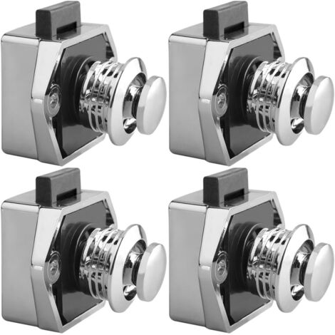 4 Pièces Camping Car Accessoires Bouton Poussoir,Serrure Camping Car,Loquet à Bouton Poussoir pour Placard, tiroir, Porte, Camping-Car, Caravane