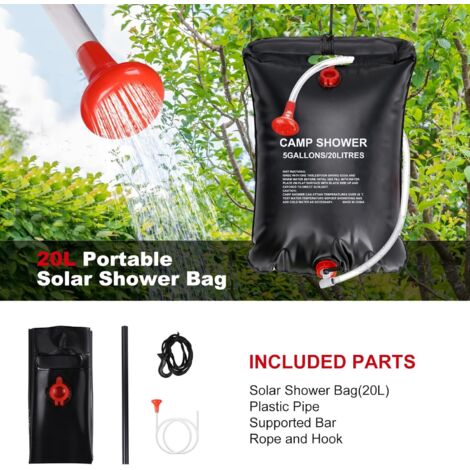 NICEWAT Douche Solaire d'extérieur, 20L Solaire Extérieur Sac de Douche