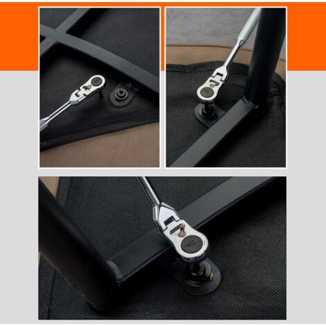 Storage Bag Clé à cliquet professionnelle à tête rotative à 180° pour une utilisation rapide dans les deux sens Clé hexagonale multifonction (1/5)