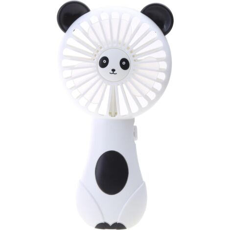 Ventilateur de poche en mousse souple avec motif animal mignon, alimenté par batterie, idéal pour les étudiants, panda et chaton (1/5)