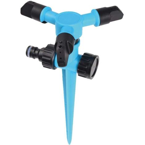 Arroseur de pelouse à 3 bras avec piquet - Arroseur de jardin rotatif à 360° - Système d'irrigation automatique - Réglable pour jardin, pelouse, plantes (1/5)