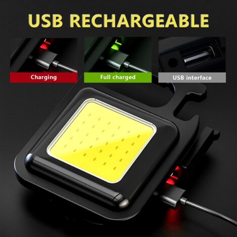 Mini Lampe Porte-Clés COB Rechargeable 7 Modes - Lampe Torche Portable Avec Aimant Et Outils Multifonctions Pour Pêche, Vélo Et Randonnée