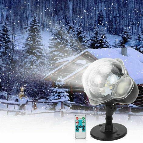 Chute de neige LED Lumière Projecteur,Lumières avec Télécommande Rotative Paysage Étanche Flocon De Neige Éclairage Décoratif pour Parti (1/5)
