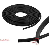 Bande de protection de bord de porte de voiture, 300cm, garniture en caoutchouc en forme de U, joint Anti-huile, bouclier de bord, style de voiture Bande de protection de bord de porte de voiture, 300cm, garniture en caoutchouc en forme de U, joint Anti-huile, bouclier de bord, style de voiture