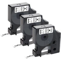 Ruban pour Étiqueteuse Compatible pour Dymo 45013 S0720530 Noir sur blanc Ruban d'étiquette pour Dymo LabelManager 160 210D 250 260P 280 360D 500TS LabelWriter 450 DUO(12mm x7m, Pack de 3)