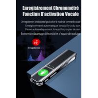 Enregistreur Vocal Portable Avec Commande Vocale - 8 Go - Réduction De Bruit AI - Pour Réunions, études - Compatible Windows - 5