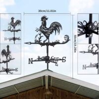 Girouette Vache Et Veau En Acier Inoxydable - Antirouille, Décoration Jardin, Patio, Cour 50x35 Cm
