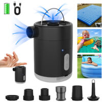 Pompe à air électrique, gonfleur de matelas pneumatique, gonfleur électrique, pompe à matelas pneumatique électrique, pompe à matelas pneumatique électrique avec 6 buses d'air, piscine, éclairage LED