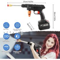Nettoyeur Haute Pression Portable sans Fil, 21V Nettoyeur Haute Puissance avec 2 Batteries & Tuyau de 5m, Pistolet de Nettoyage Haute Pression pour Voiture ,Jardin,Sol,Arrosage Nettoyeur Haute Pression Portable sans Fil, 21V Nettoyeur Haute Puissance avec 2 Batteries & Tuyau de 5m, Pistolet de Nettoyage Haute Pression pour Voiture ,Jardin,Sol,Arrosage