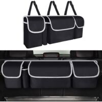 Rangement Coffre de Voiture, Organisateur Voiture Coffre Pliable étanche avec 4 Poches, Multipurpose Organisateur Coffre Voiture, Accessoires d'intérieur de Voiture pour SUV, Camions