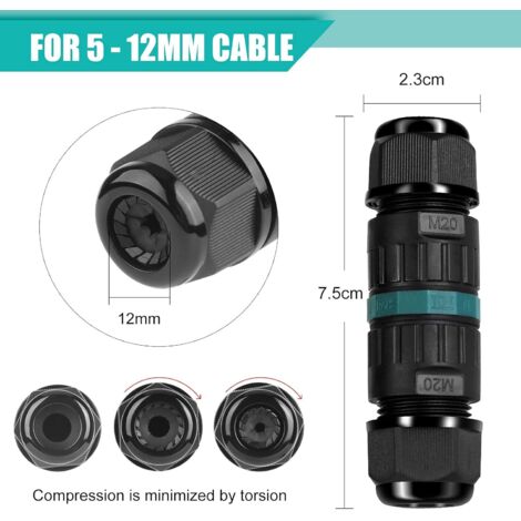 Produktbild von JRready JRSSWCONN23B02 Industrie-Steckverbinder 3-polig IP68 – 2 Sets, Rundstecker Mit Abzieher, 16A – Für Automation, Maschinen, LED & Marine Anwendungen